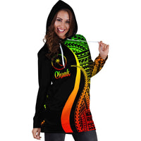 Chuuk Women's Hoodie Dress - Reggae Polynesian Tentacle Tribal Pattern - Polynesian Pride