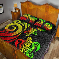 Tahiti Quilt Bed Set - Reggae Tentacle Turtle - Polynesian Pride