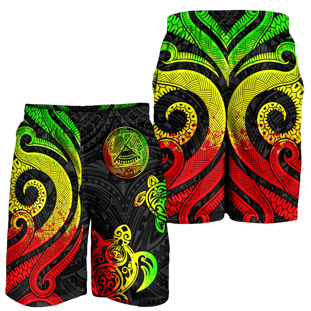 American Samoa Men's Short - Reggae Tentacle Turtle - Polynesian Pride