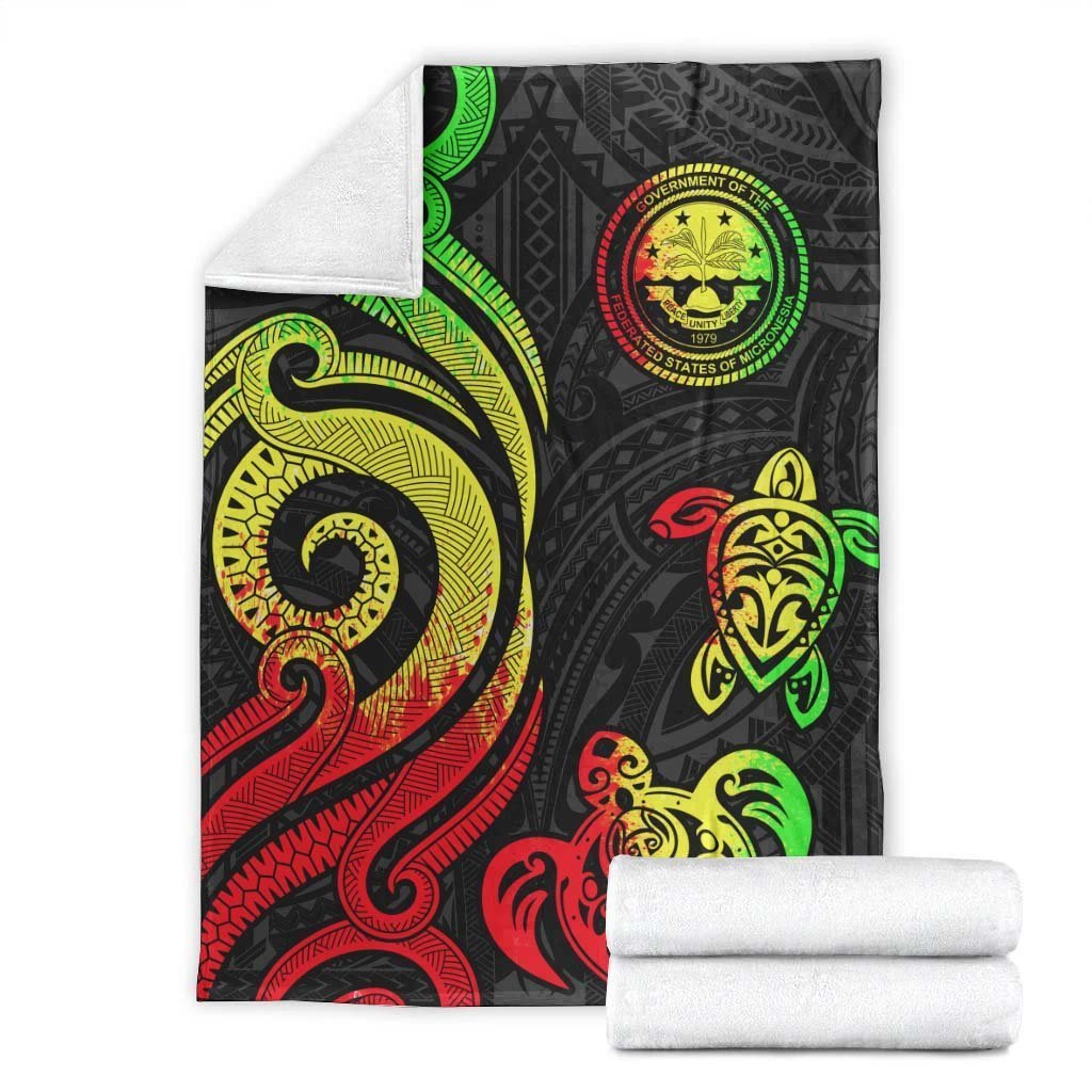 Federated States of Micronesia Premium Blanket - Reggae Tentacle Turtle - Polynesian Pride