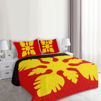 Hawaiian Royal Pattern Quilt Bed Set - Royal - B1 Style - AH - Polynesian Pride
