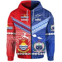 Custom Samoa and Kiribati Hoodie Together LT8 - Polynesian Pride