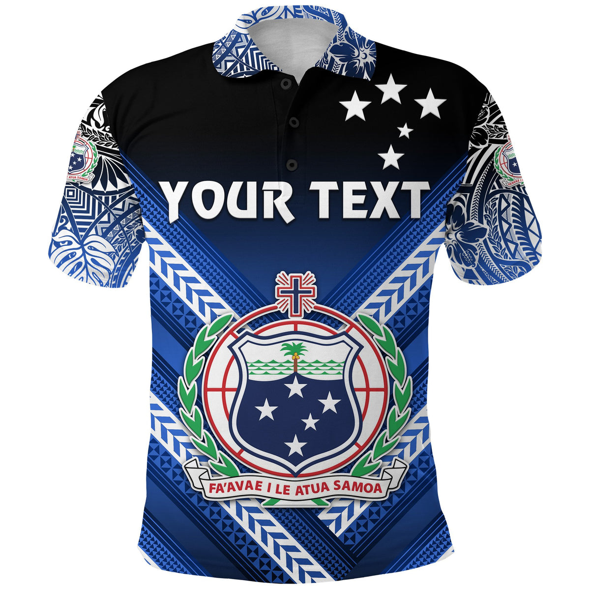 Custom Manu Samoa Rugby Polo Shirt Creative Style Blue - Polynesian Pride