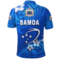 Manu Samoa Rugby Polo Shirt Unique Vibes Full Blue - Polynesian Pride
