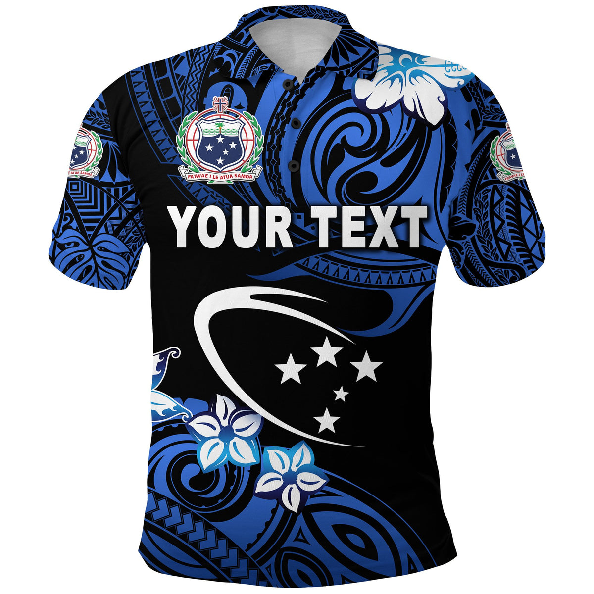 Custom Manu Samoa Rugby Polo Shirt Unique Vibes Blue - Polynesian Pride