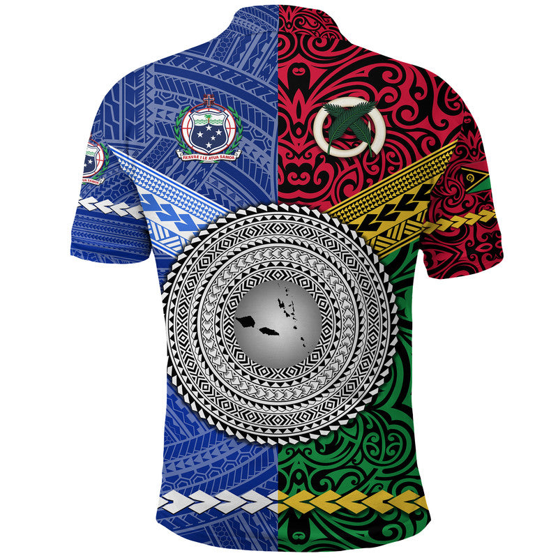 Samoa Vanuatu Polo Shirt Together LT8 - Polynesian Pride