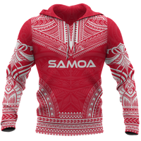 Samoa Polynesian Chief Hoodie Red Version Unisex Red - Polynesian Pride