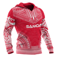 Samoa Polynesian Chief Hoodie Red Version - Polynesian Pride