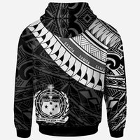 Samoa Custom Hoodie Ginger Lei White Pattern - Polynesian Pride