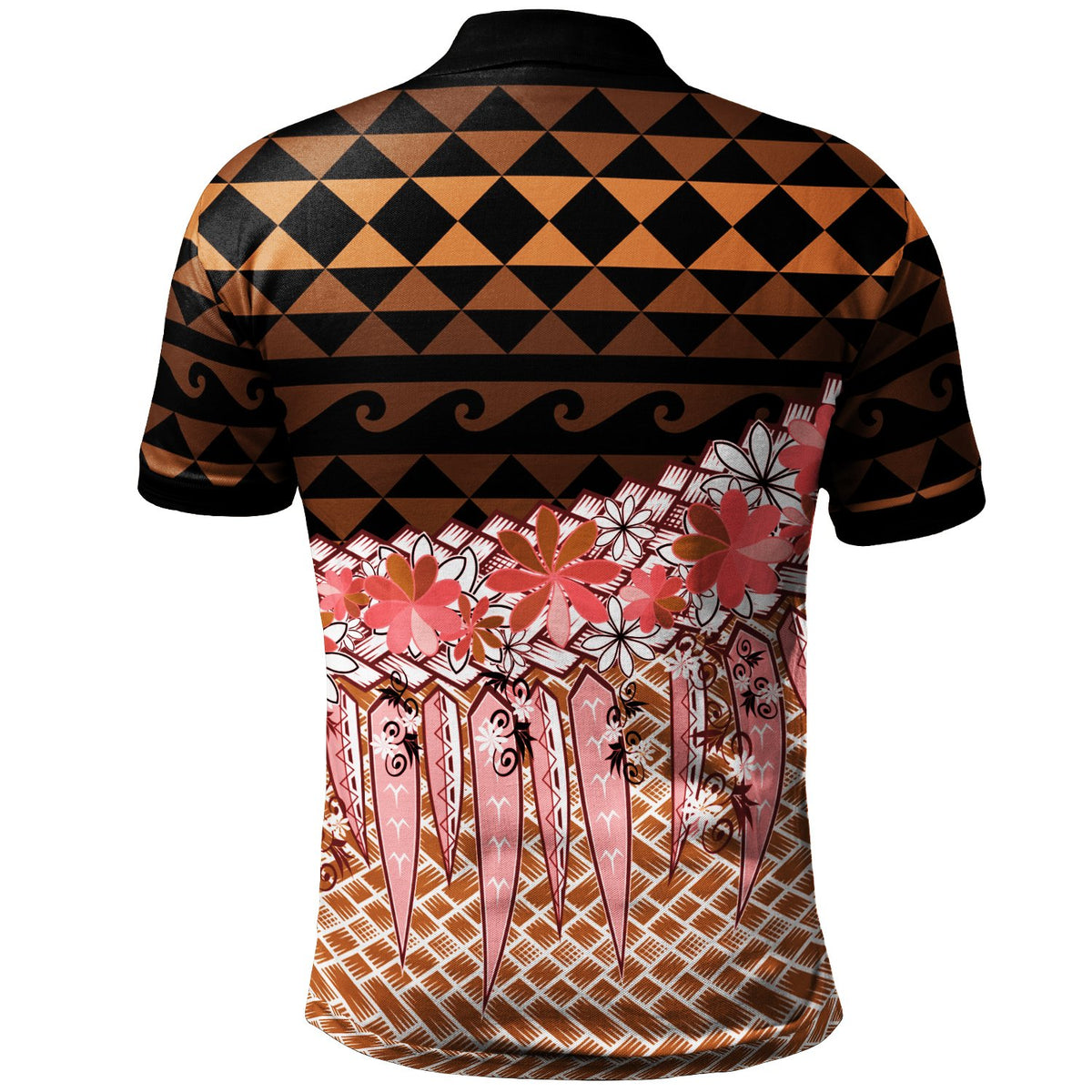 Samoa Custom Polo Shirt Coconut Leaves Weave Pattern Brown - Polynesian Pride