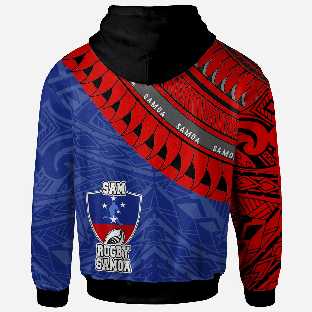 Samoa Custom Hoodie Samoa Rugby Fan - Polynesian Pride