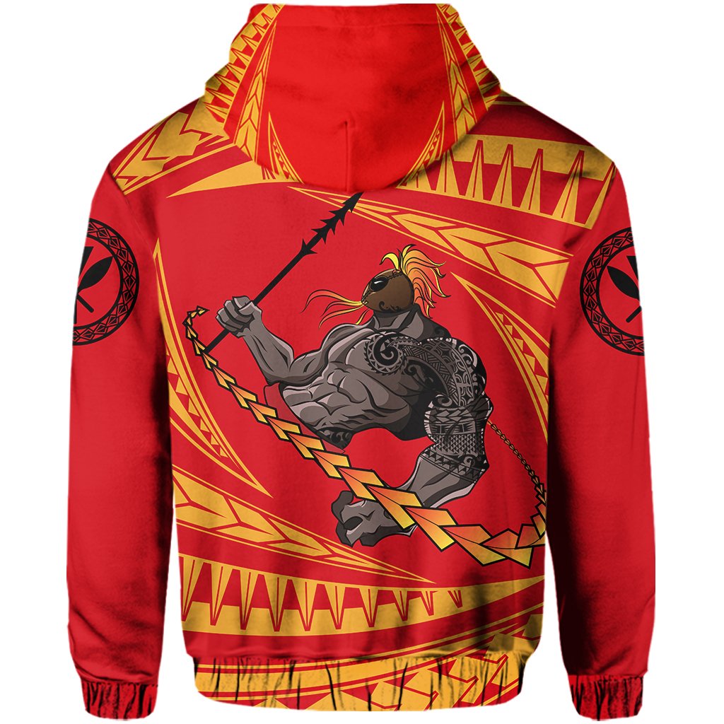 Polynesian Kakau Kanaka Warrior Hawaii Zip Hoodie - Polynesian Pride