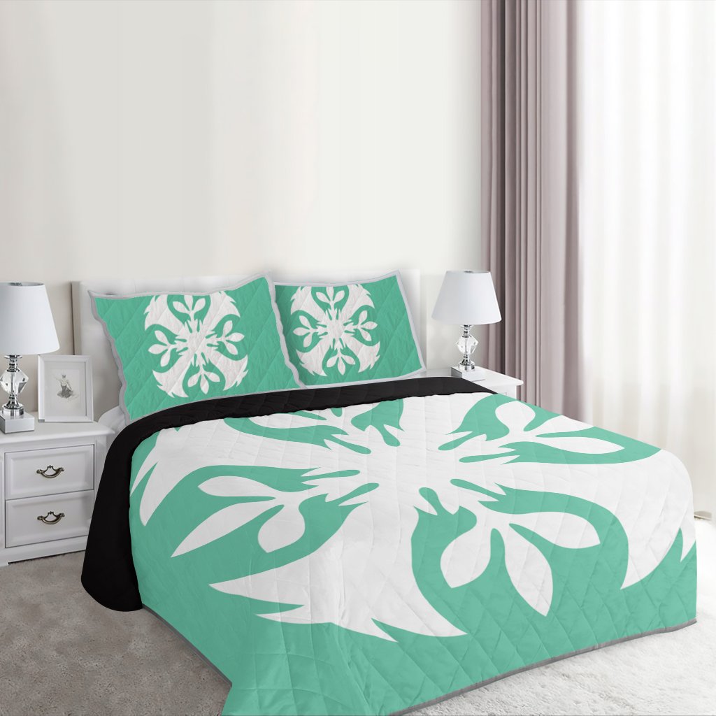 Hawaiian Royal Pattern Quilt Bed Set - Seafoarm - F3 Style - AH - Polynesian Pride