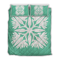 Hawaiian Royal Pattern Quilt Bed Set - Seafoarm - A3 Style Seafoarm - Polynesian Pride