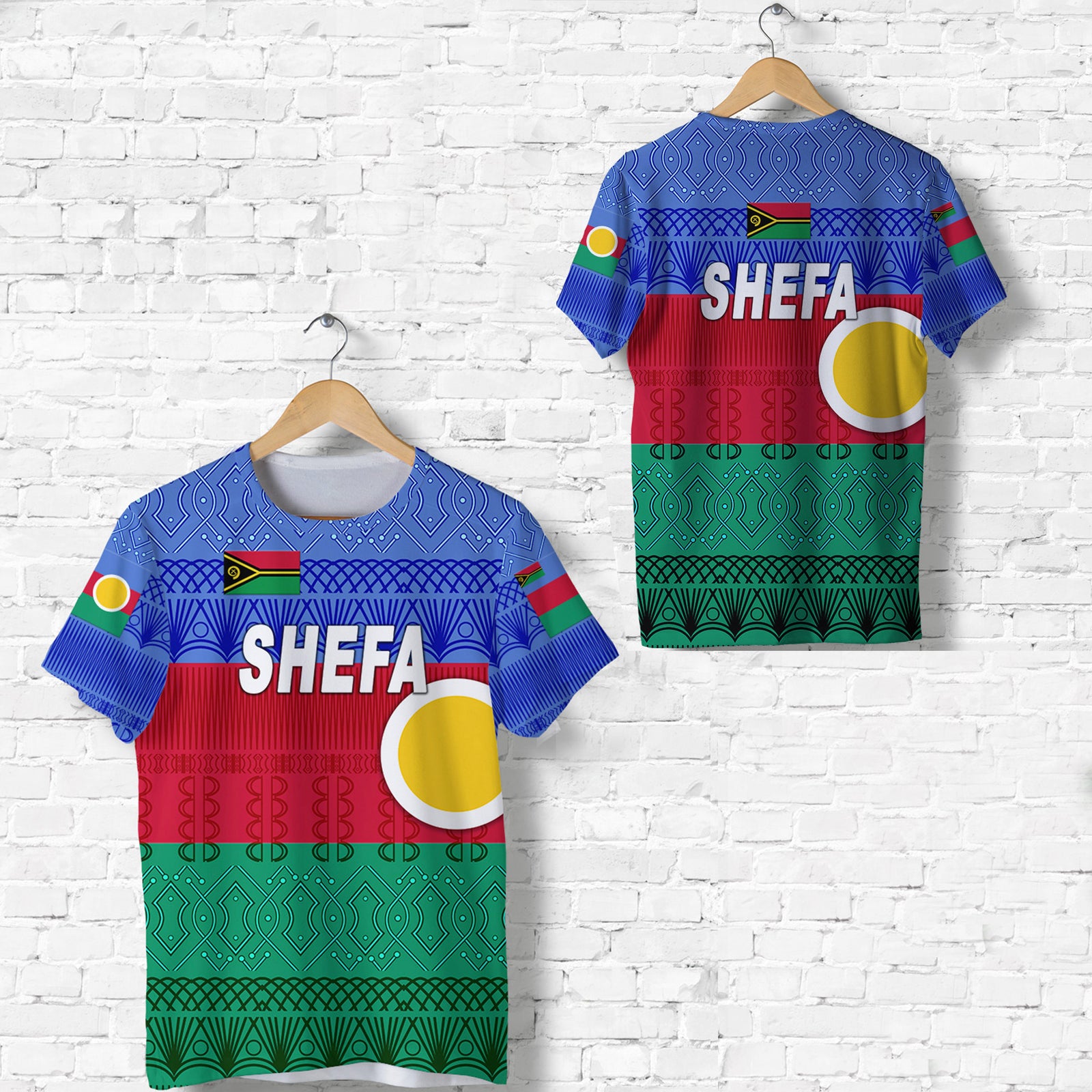 Shefa Province T Shirt Vanuatuan Pattern Traditional Style LT8 Unisex Blue - Polynesian Pride