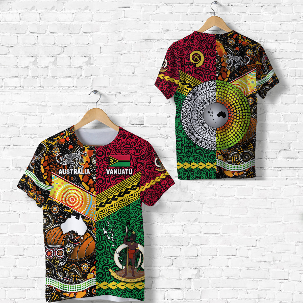Vanuatu Australia T Shirt Together LT8 - Polynesian Pride