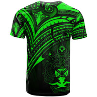 Solomon Islands T Shirt Green Color Cross Style - Polynesian Pride