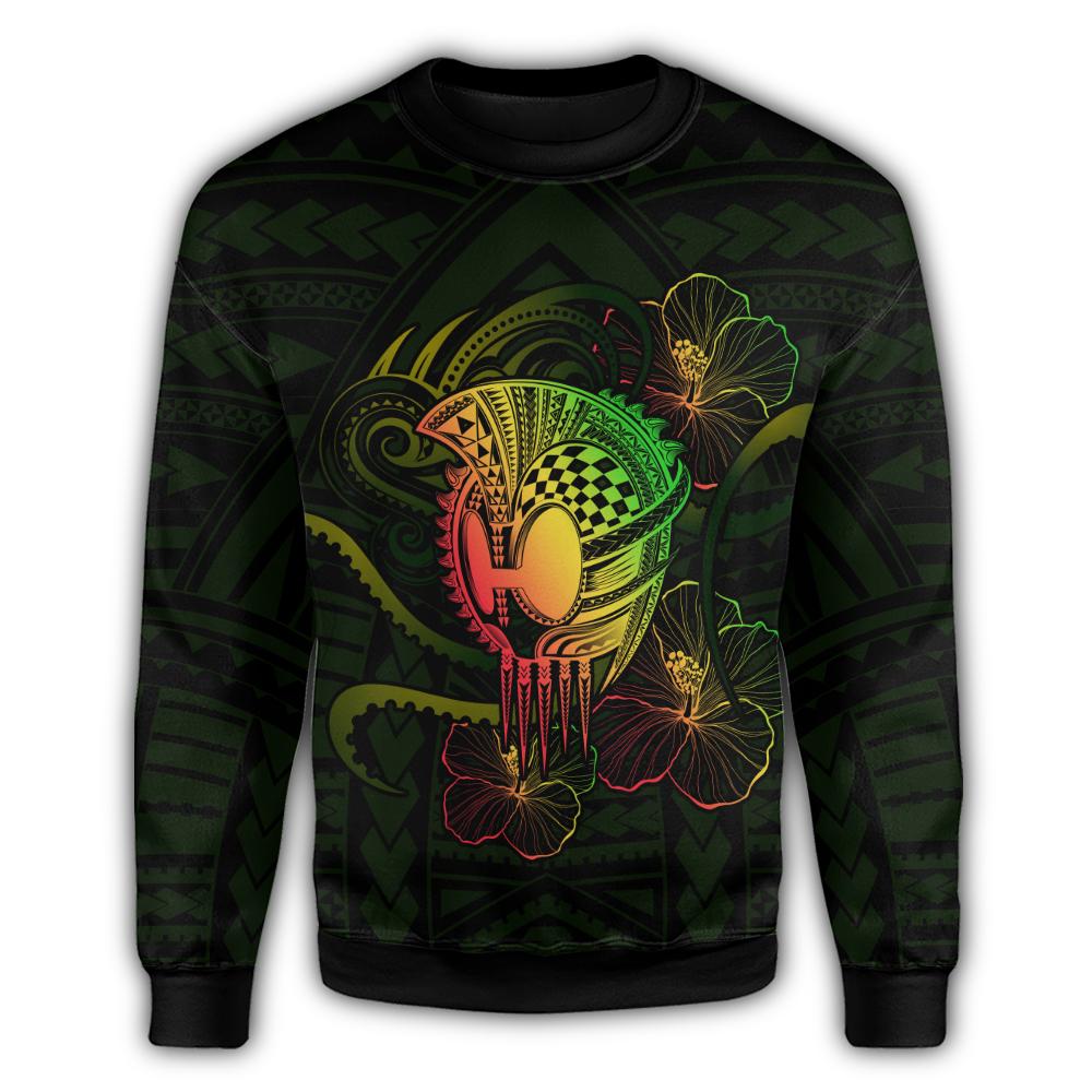 Hawaii Warrior Hibiscus Polynesian Sweatshirt - Flo Style - AH - Polynesian Pride