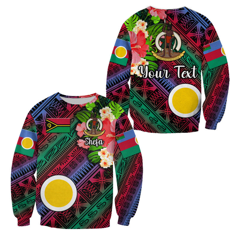 (Custom Personalised) Vanuatu Shefa Sweatshirt Independence Be Proud LT8 Unisex Blue - Polynesian Pride