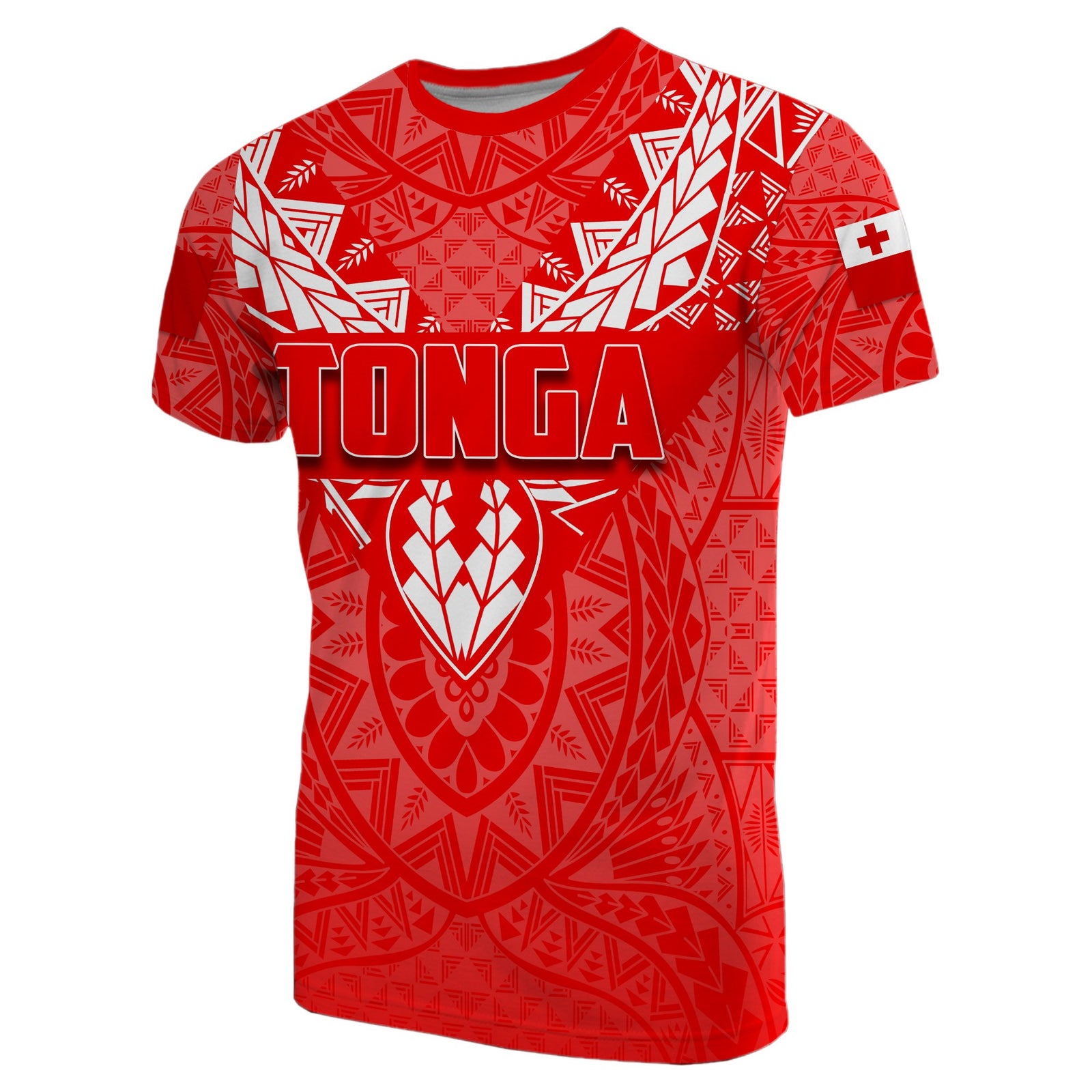 Tonga Rugby T Shirt Polynesian With Coat of Arms Style Unisex Red - Polynesian Pride