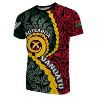 Custom Vanuatu T Shirt Mix Maori Silver Fern LT6 - Polynesian Pride