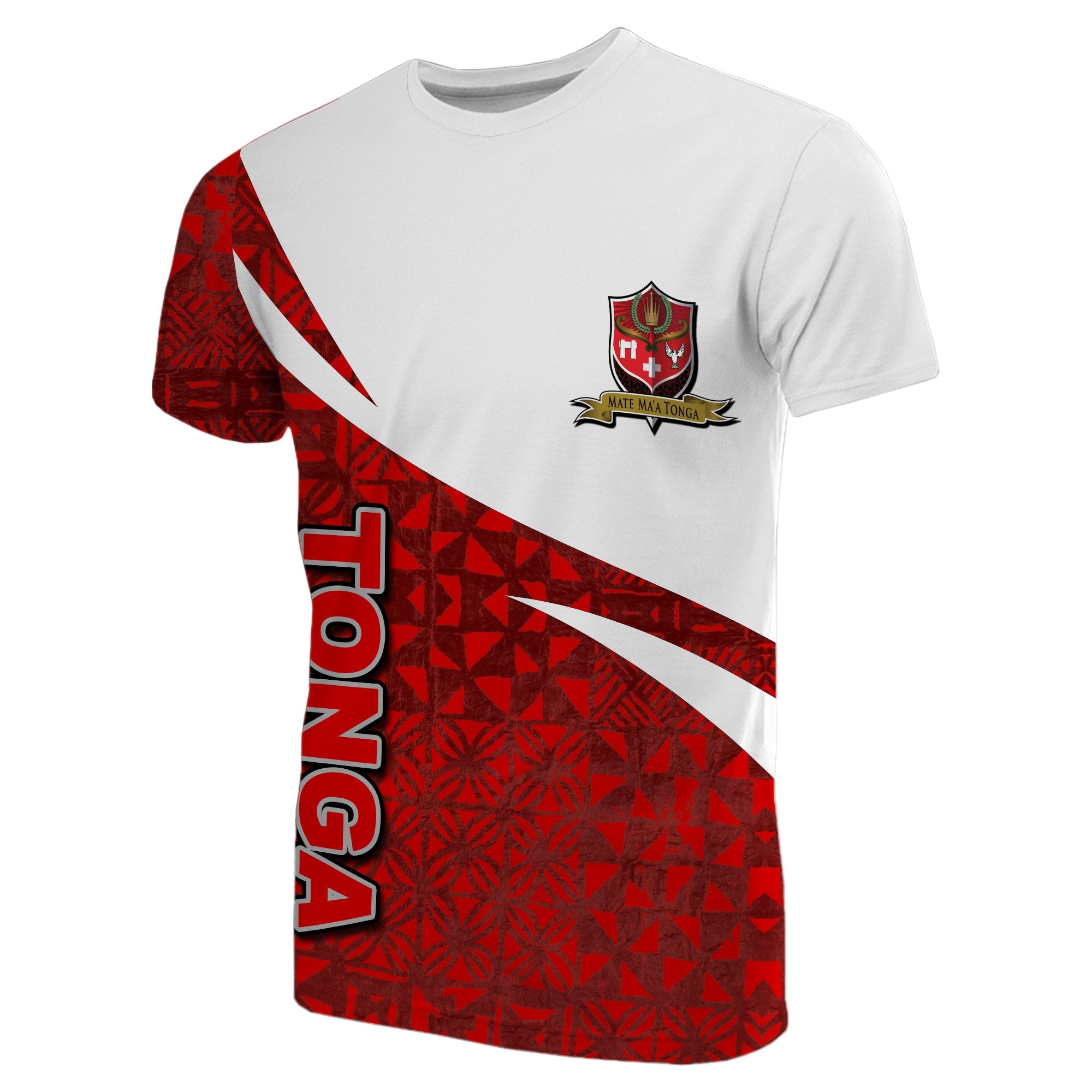 Mate Maa Tonga Rugby T Shirt Polynesian Native Tapa Unisex Red - Polynesian Pride