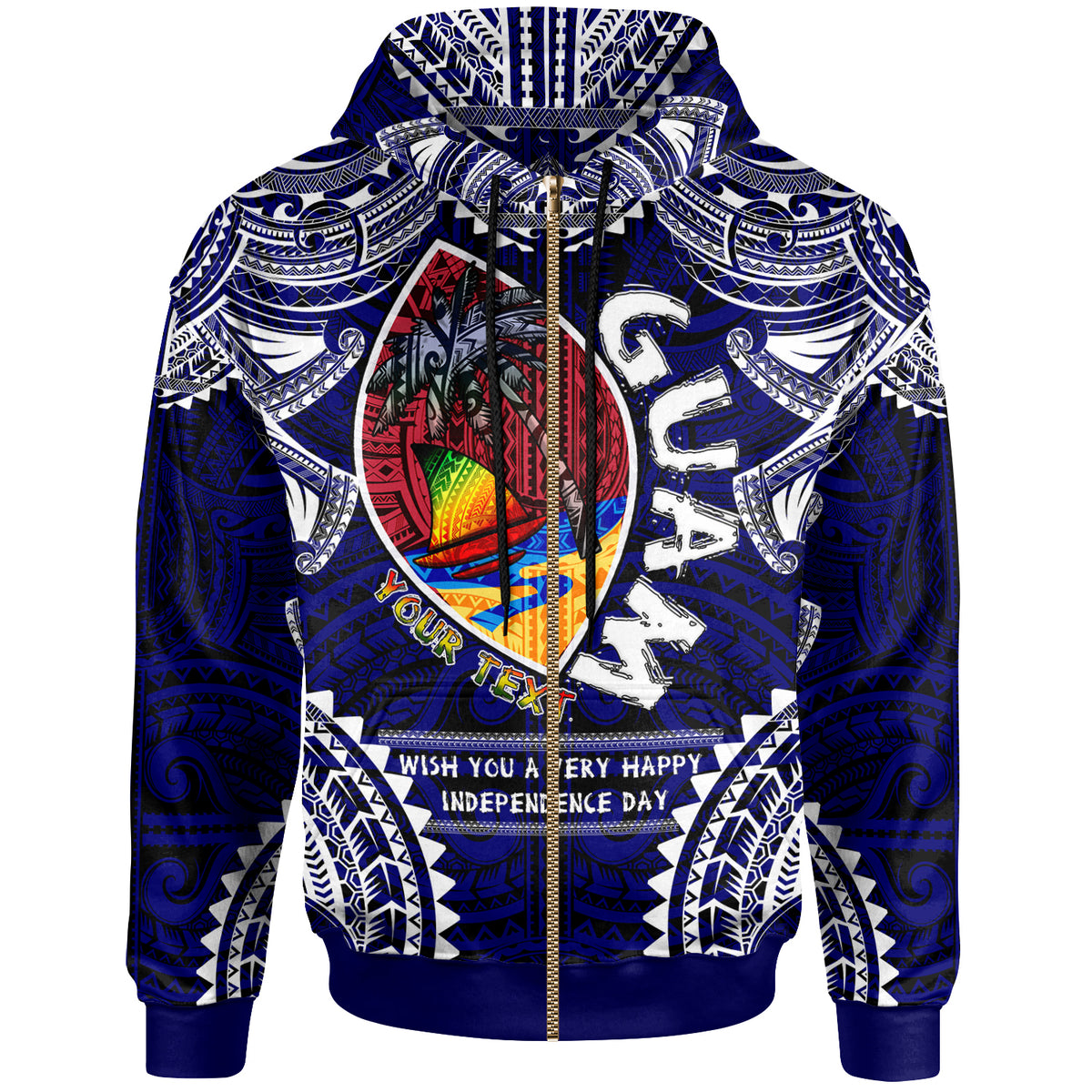 Guam Hoodie Custom Guam Independence Day Wish You A Very Happy Independence Day With Polynesian Patterns LT10 - Polynesian Pride