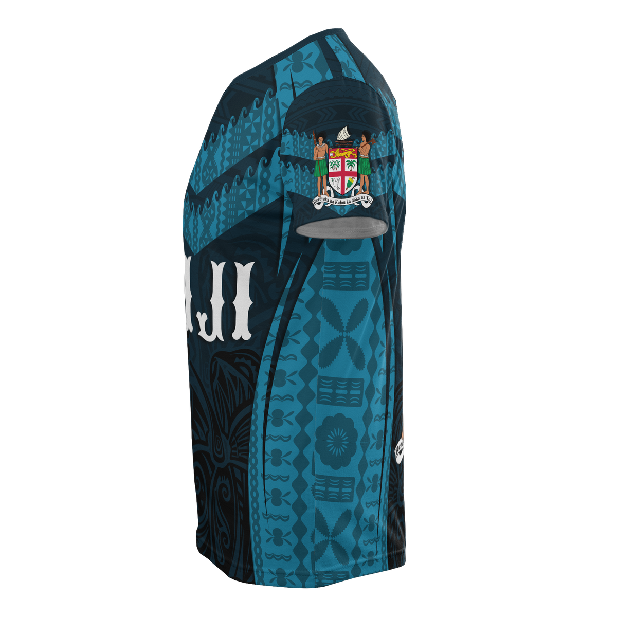 Fiji Taba T Shirt Fijian Coat of Arms Polynesian Hibiscus - Polynesian Pride