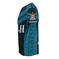 Fiji Taba T Shirt Fijian Coat of Arms Polynesian Hibiscus - Polynesian Pride