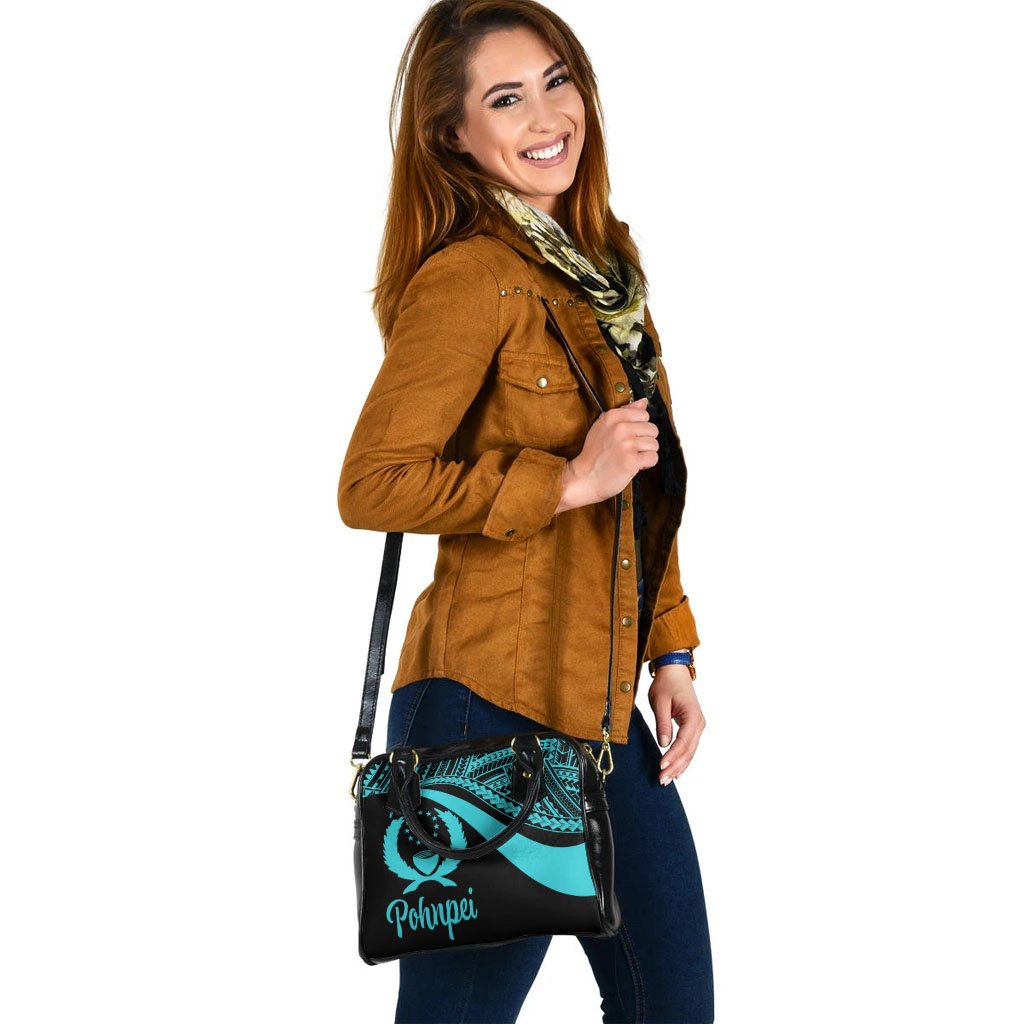 Pohnpei Shoulder Handbag - Turquoise Polynesian Tentacle Tribal Pattern - Polynesian Pride