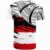 Tahiti Custom T Shirt Tahiti Flag Style With Claw Pattern - Polynesian Pride