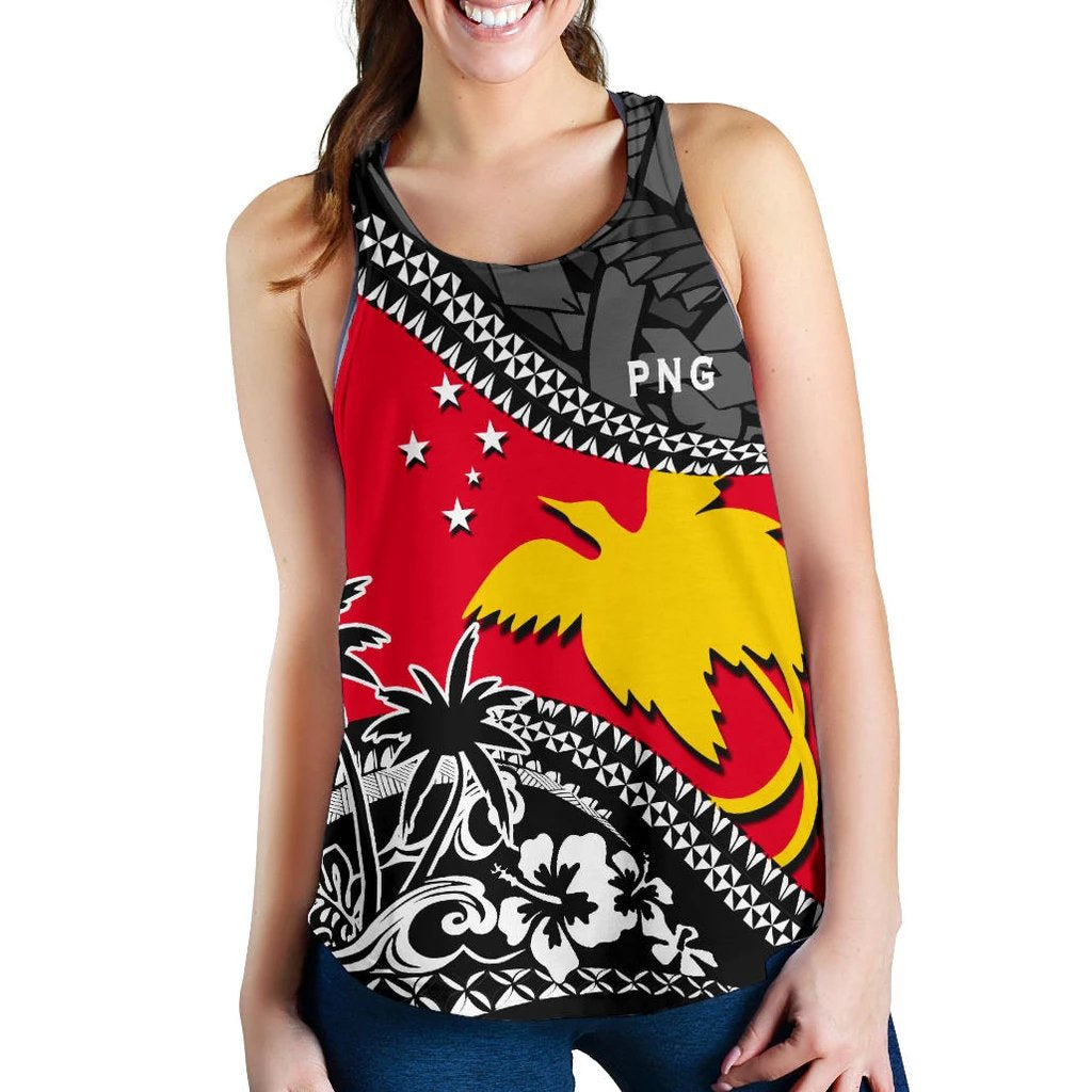 Papua New Guinea Racerback Tank Fall In The Wave K9 Red - Polynesian Pride