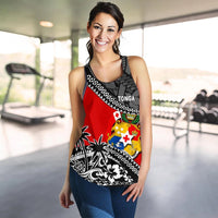 Tonga Women Racerback Tank Fall In The Wave K9 - Polynesian Pride