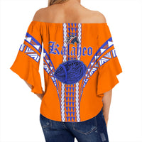 Hawaii - Kalaheo High Football Jersey Off Shoulder Waist Wrap Top - AH - Polynesian Pride
