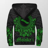 Molokai Map Hibiscus Polynesian Sherpa Hoodie - Lithe Style - AH - Polynesian Pride