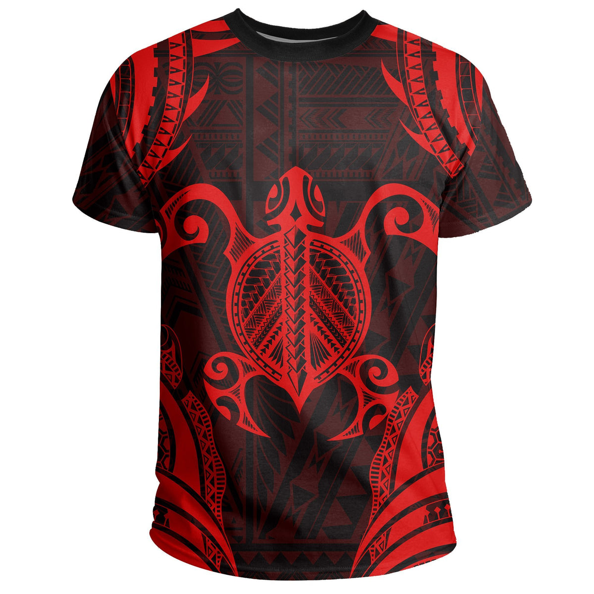 Hawaii Turtle Kanaka Polynesian T Shirt Red - Polynesian Pride