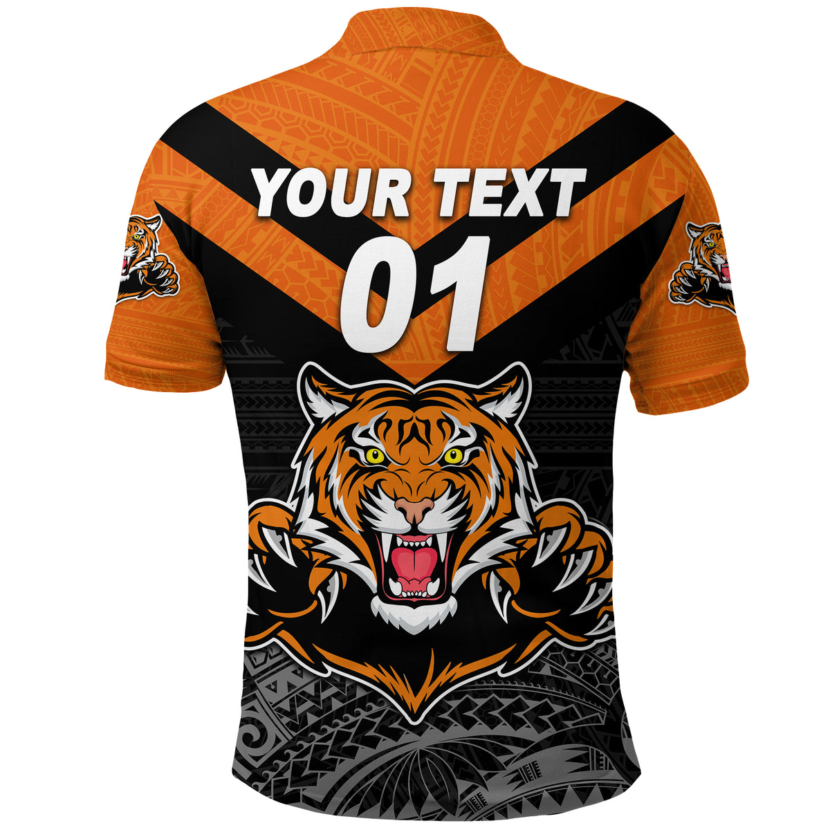 Custom Papua New Guinea Lae Snax Tigers Polo Shirt Rugby Original Style Black LT8 - Polynesian Pride