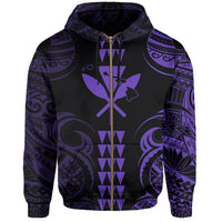 Kanaka Map Polynesian Kakau Hoodie (Zip up) Purple - Polynesian Pride
