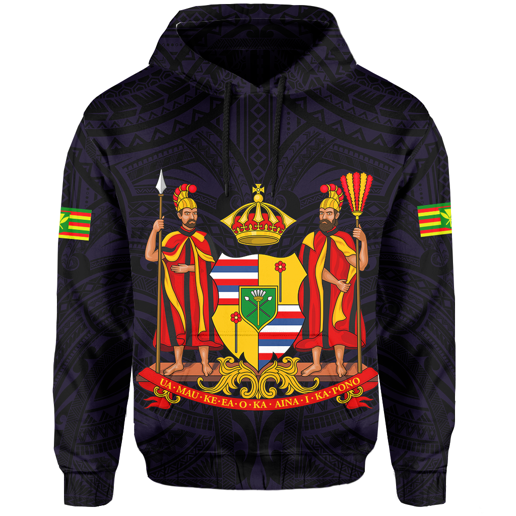 Polynesian Kanaka Maoli Royal Coat of Arms Hawaii Hoodie Purple - Polynesian Pride
