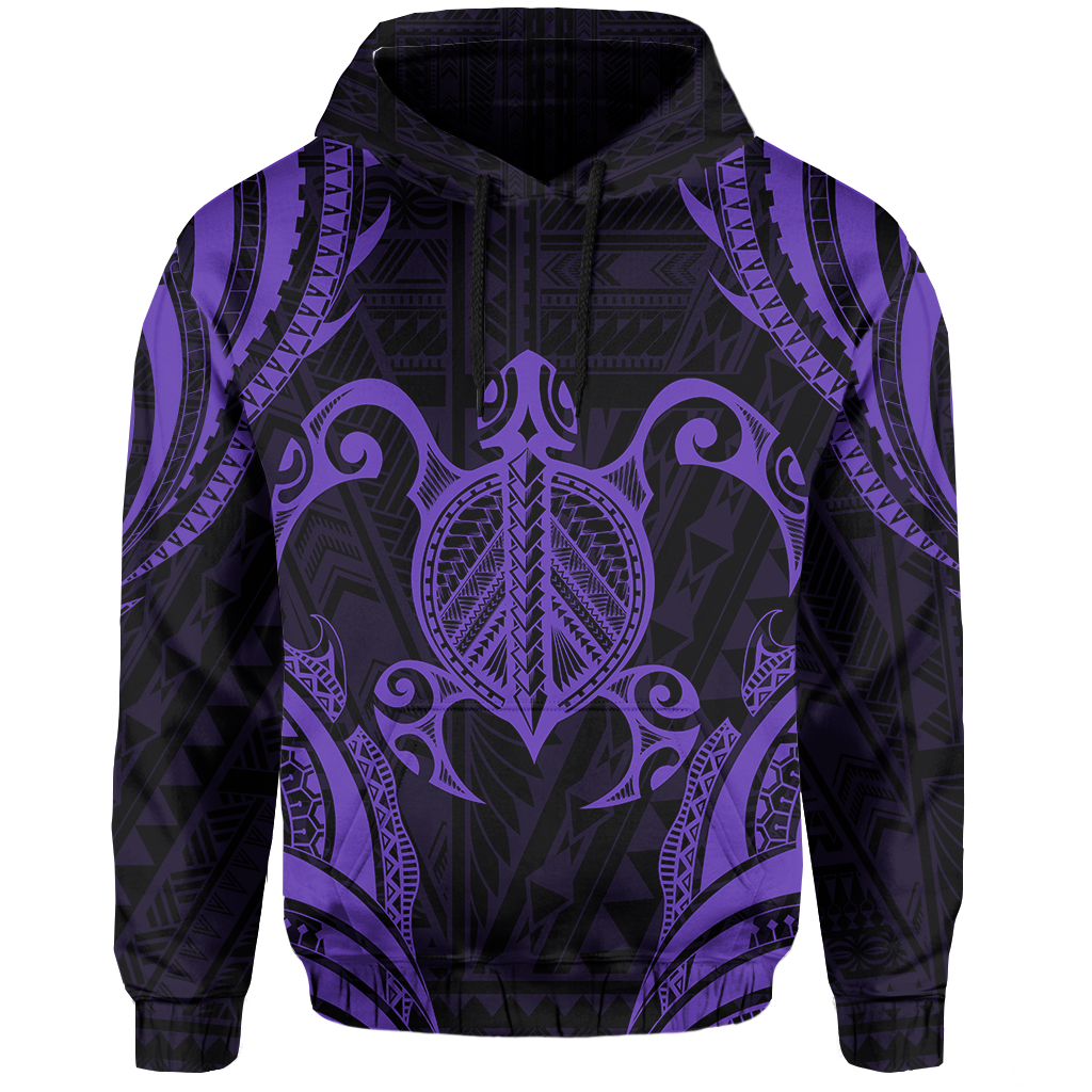 Polynesian Turtle Kanaka Maoli Hawaii Hoodie Purple - Polynesian Pride