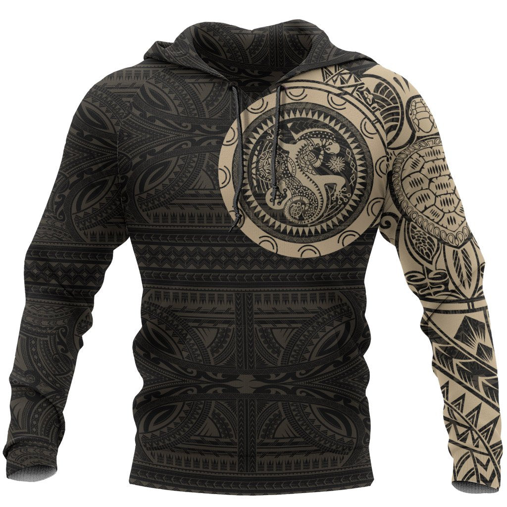 Hoodie Polynesian Tribal Lizard Tattoo Style Unisex GOLD - Polynesian Pride