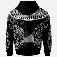 Tokelau Custom Hoodie Serrated Pattern White Color Unisex Black - Polynesian Pride