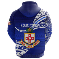 Kolisi Tonga Zip Hoodie Mate Maa Tonga Unique Version Blue - Polynesian Pride