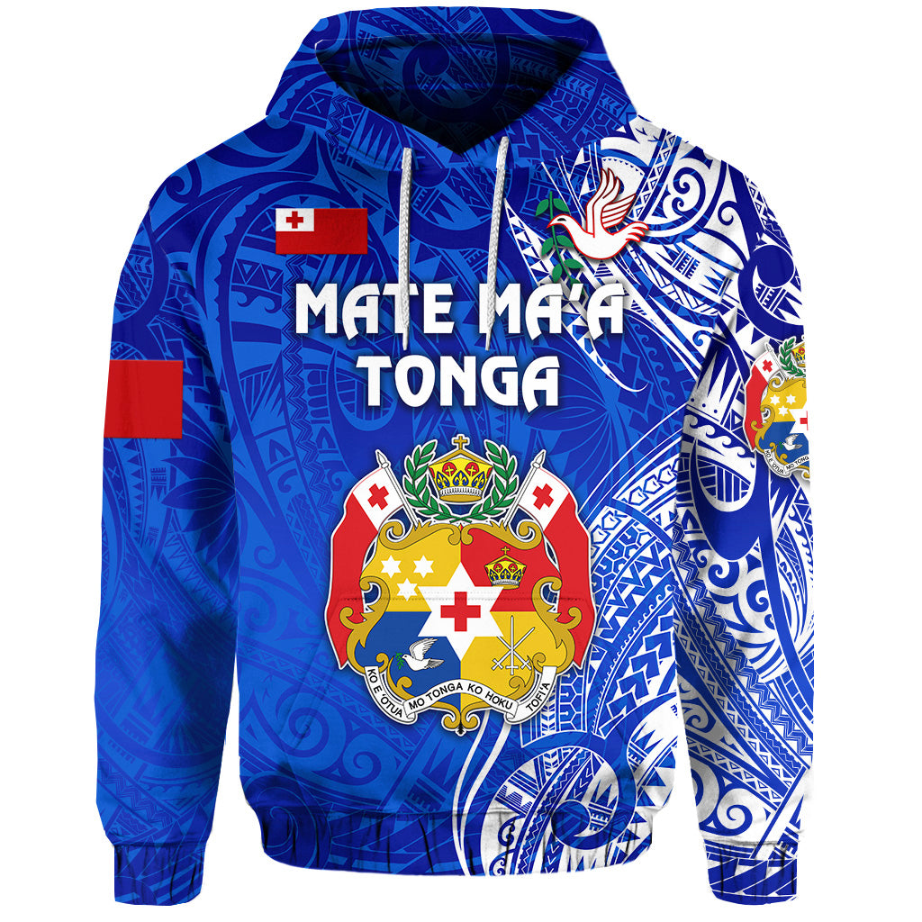 Tonga Coat of Arms Hoodie Simple Vibes Blue LT8 - Polynesian Pride