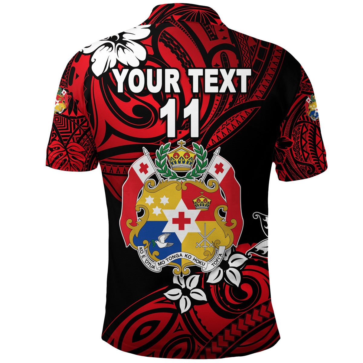 Custom Mate Maa Tonga Rugby Polo Shirt Polynesian Unique Vibes Red, Custom Text and Number - Polynesian Pride