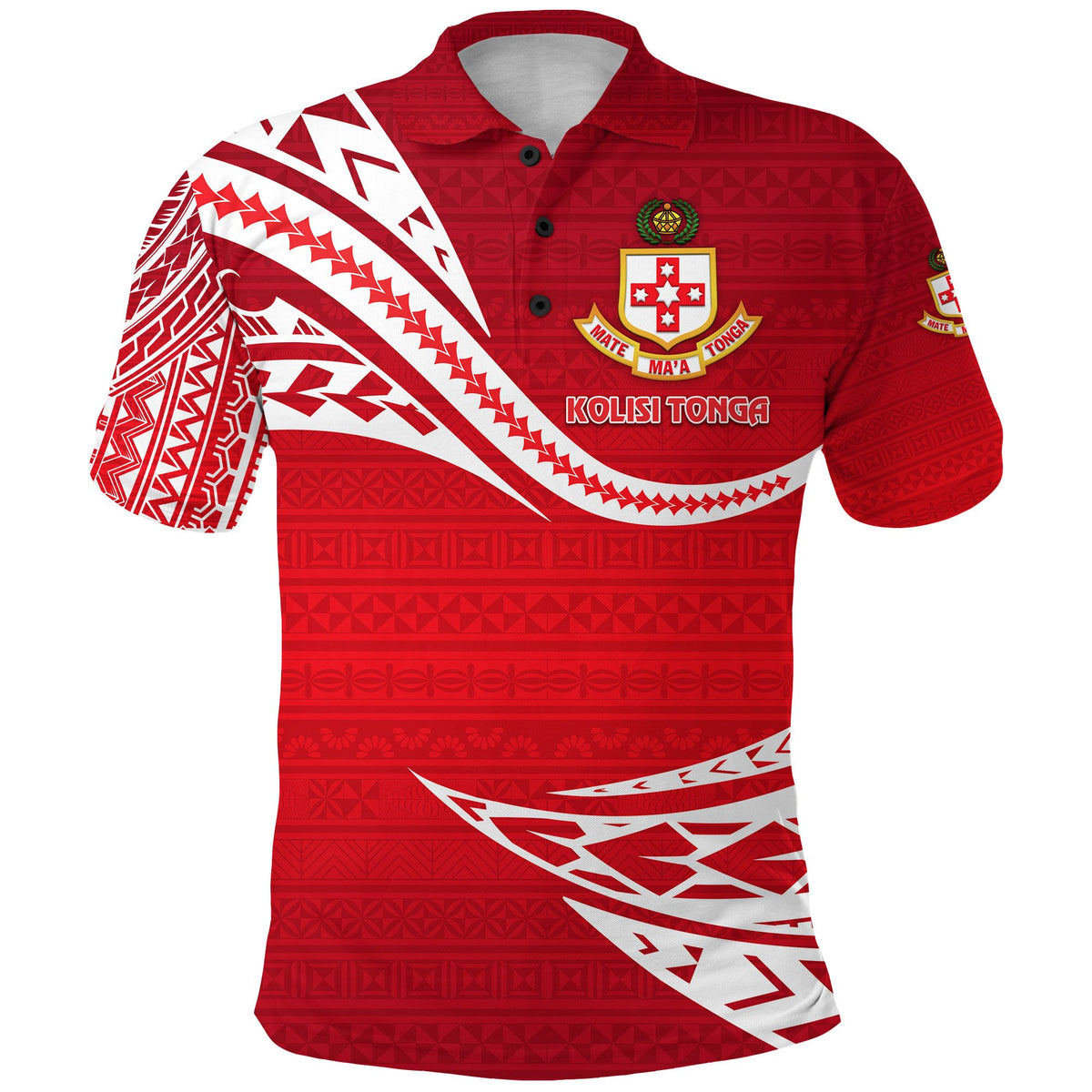 Custom Kolisi Tonga Polo Shirt Mate Maa Tonga Unique Version Red - Polynesian Pride