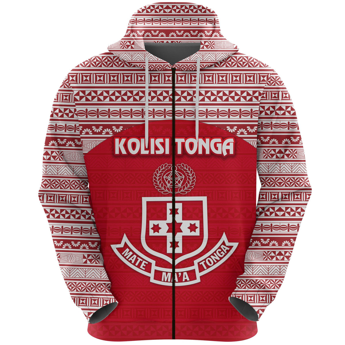 Kolisi Tonga Zip Hoodie Mate Maa Tonga Simple Version Ashburton Old Boys - Polynesian Pride