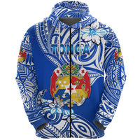Mate Maa Tonga Rugby Zip Hoodie Polynesian Unique Vibes Blue Unisex Blue - Polynesian Pride