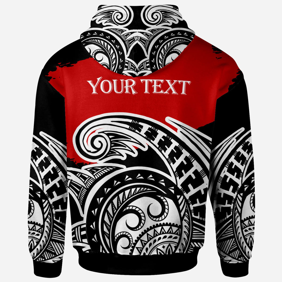 Tonga Custom Zip Hoodie Ethnic Style With Round Black White Pattern - Polynesian Pride