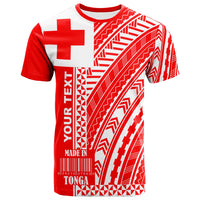 Tonga Custom T Shirt Barcode Unisex Red - Polynesian Pride